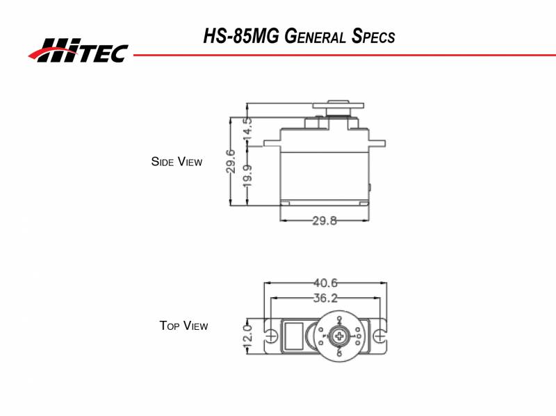 Hitec HS-85MG Mighty Micro Metal Gear Ball Bearing Servo HS85MG HS85 85MG 