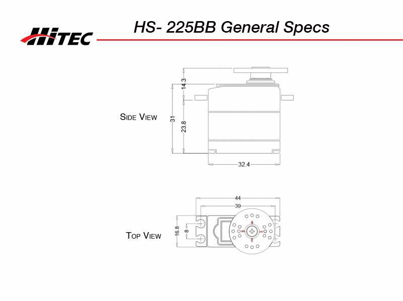 HS225 Micro BB Servo HS225BB Hitec HS-225BB Mighty Mini 225HB 31225S 