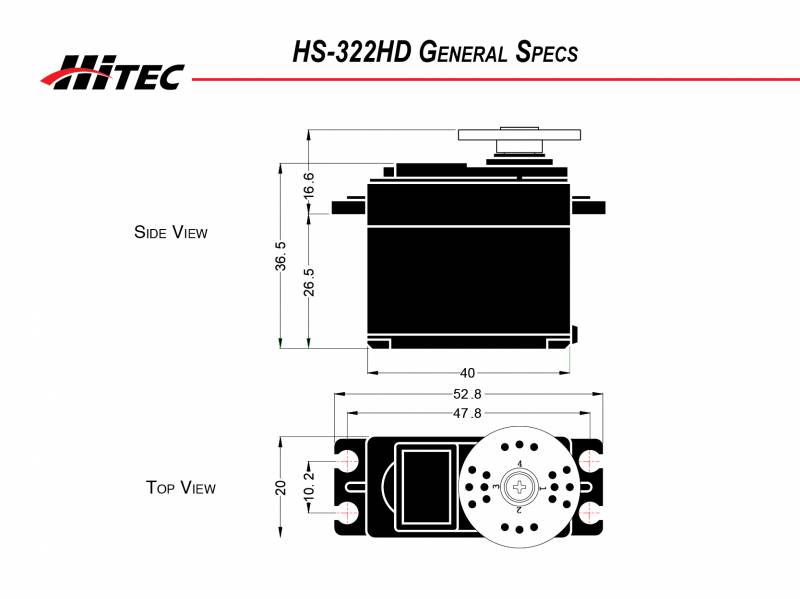 4 Hitec hs322HD servos