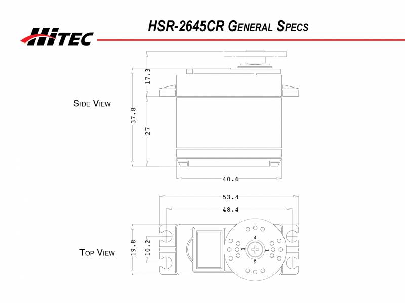 Hitec hsr-2645cr Continuous Rotation Servo 138645 