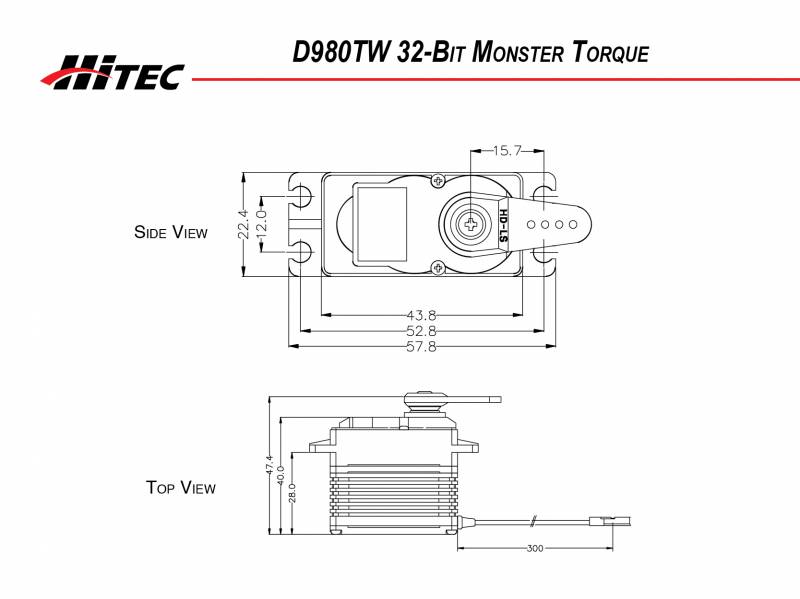 D980TW 32-Bit, Monster Torque, Titanium Gear Servo | HITEC RCD USA